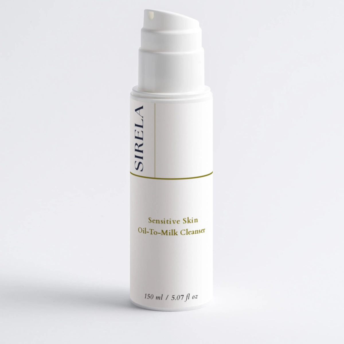 Sirela sensitive oil-to-milk cleanser on a neutral background